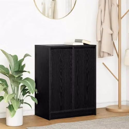 vidaXL Modern Black Sideboard in Engineered Wood, W: 57 cm, D: 34 cm, H: 76 cm – 2
