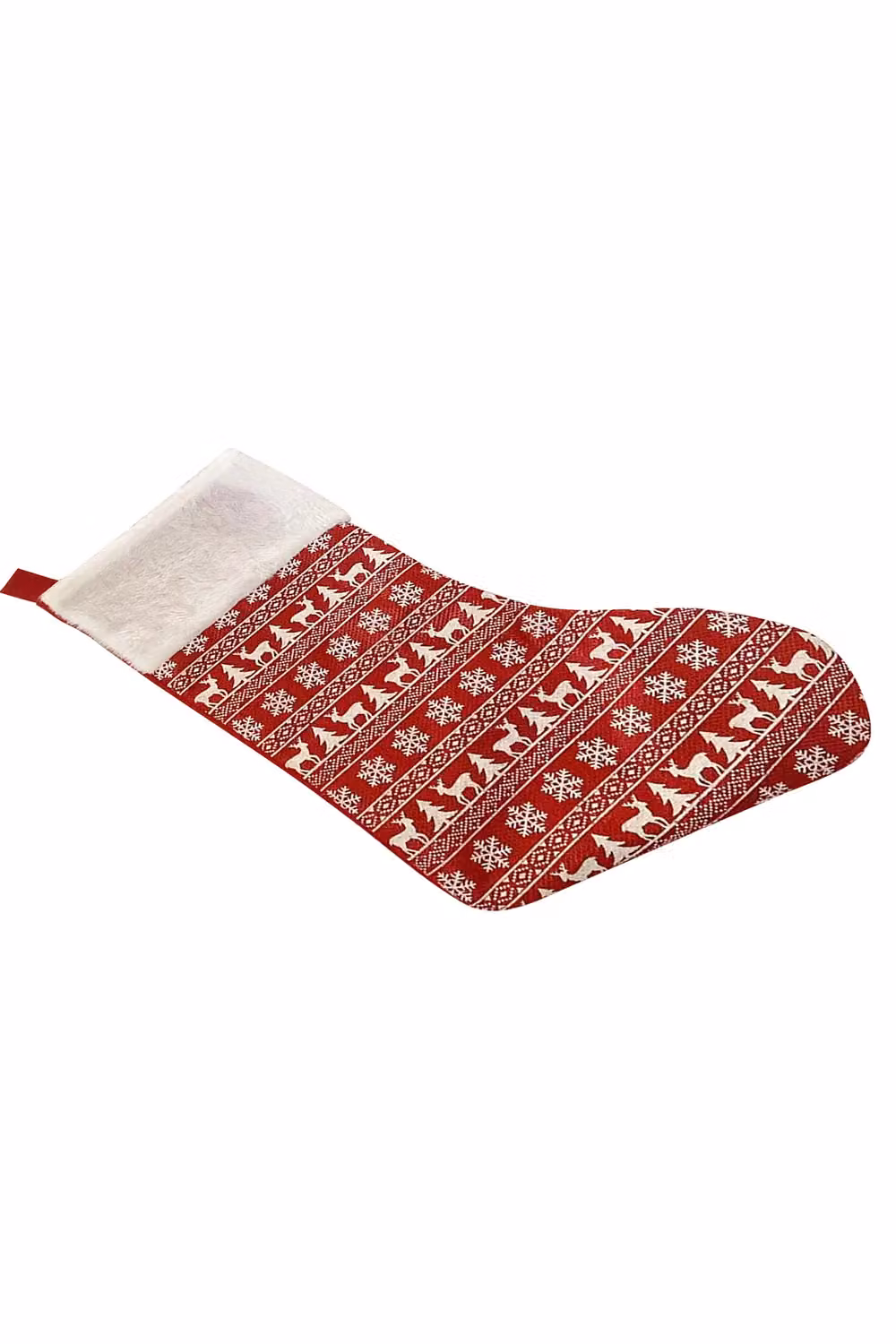 Neel Blue Christmas Hanging Velvet Stocking with Reindeer and Xmas Tree Design in Red – 3