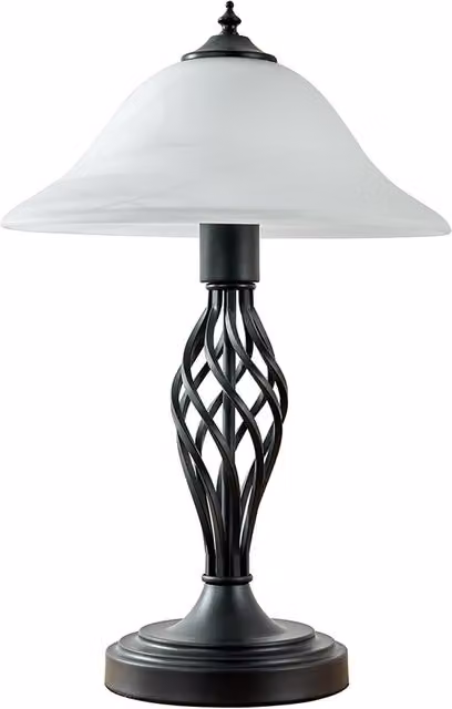 ValueLights Memphis Twist Tabletop Lamp in Black