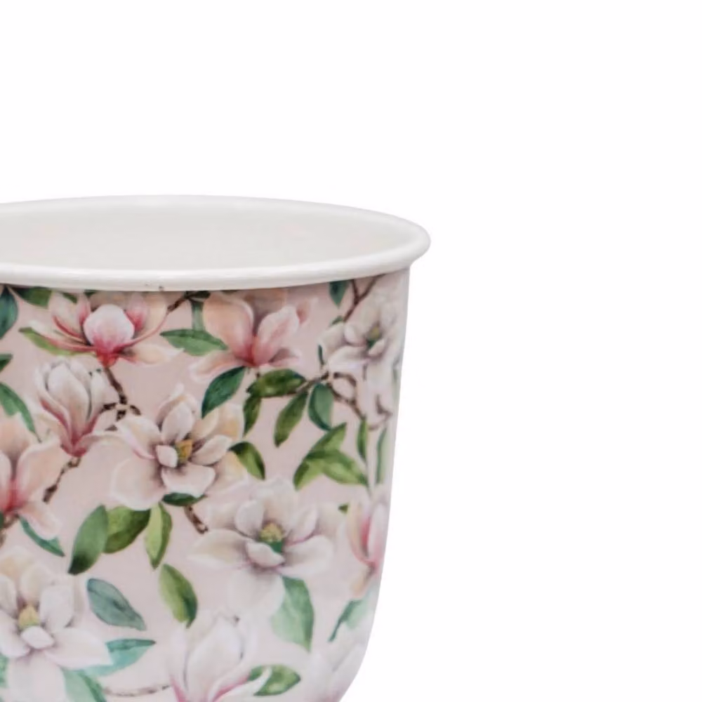 Lemon Pavilion Furniture and Decor Maisie Vintage Magnolia Large Planter Set of 2, Multicolour, W: 19 cm, D: 19 cm, H: 18 cm – 2