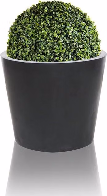 Primrose Black Polystone Round Patio Garden Planter Tub, Diameter: 50 cm – 1