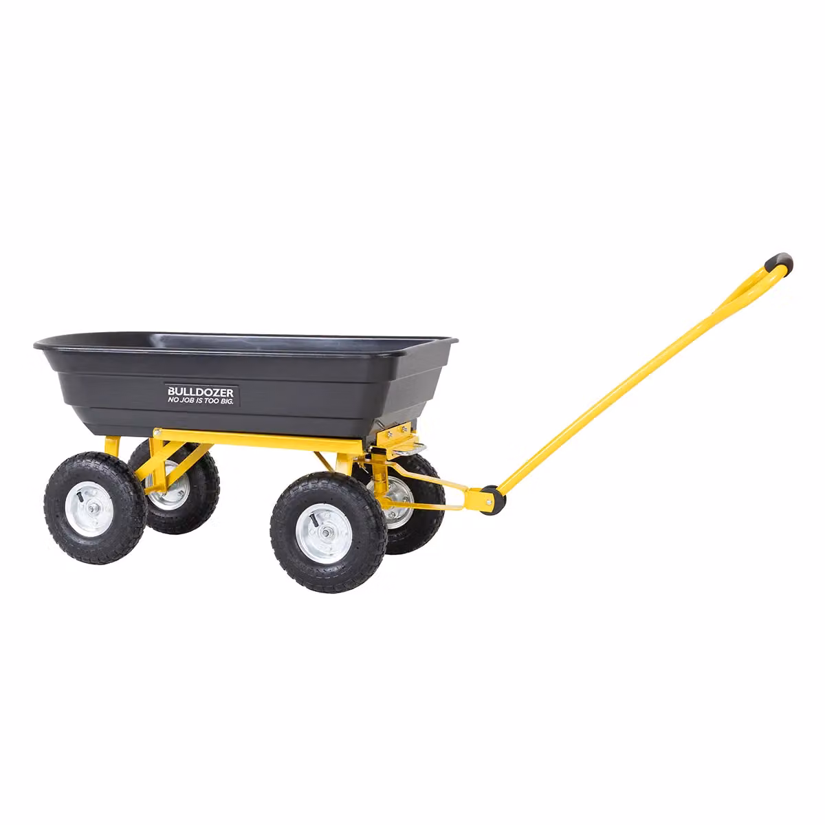 Charles Bentley Bulldozer Pro 200kg Heavy Duty Garden Dump Trolley with 75 Litre Polyethylene Tub in Black – 3