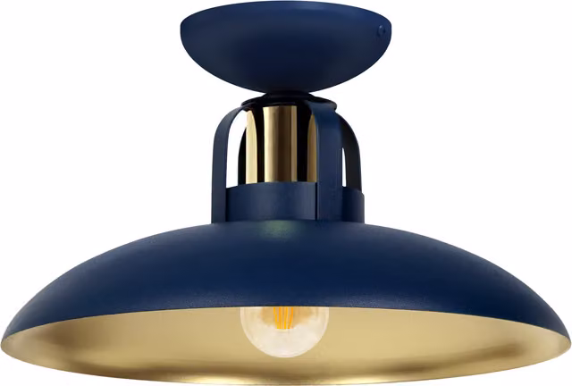 Milagro Felix LED Ceiling Lamp in Navy Blue and Gold