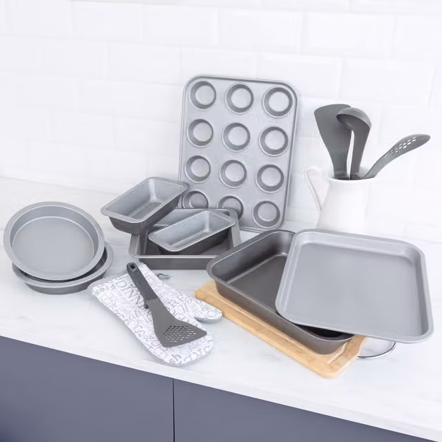 Baker & Salt Classic Non-Stick 8 Piece Large Bake & Roast Set in Silver