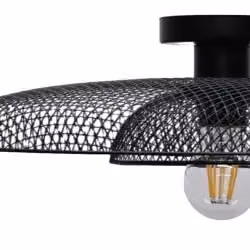 First Choice Lighting Cassidy Black Metal Wire Layered Flush Ceiling Light – 2