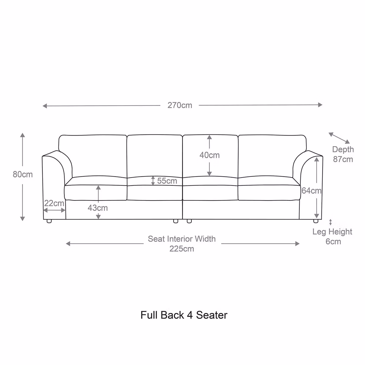 Luxor Living Luxor 4 Seater Jumbo Cord Fabric Sofa in Grey – 2