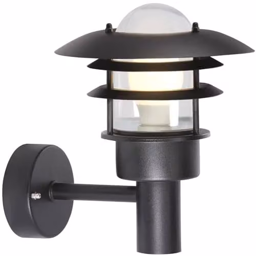 Nordlux Lønstrup Outdoor Wall Light in Black Metal with E27 Socket and IP44 Rating