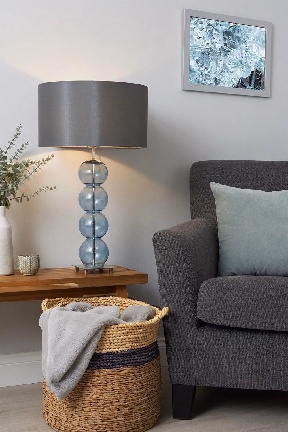 BHS Lighting Metro Stack Table Lamp in Silver – 2