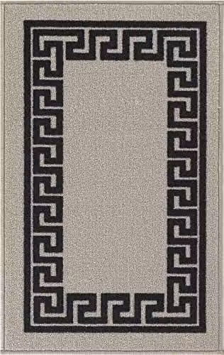 Desire Rugs Havana Greek Key Non-Slip Washable Doormat, Grey, W: 40 cm, D: 60 cm – 4