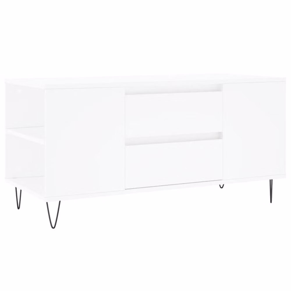 Berkfield Home Modern Rectangular Coffee Table in White, W/D/H: 102 x 44.5 x 50 cm – 2