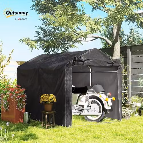 Outsunny Waterproof Black Garden Storage Bike Tent W/D/H: 220 x 157 x 165 cm – 2