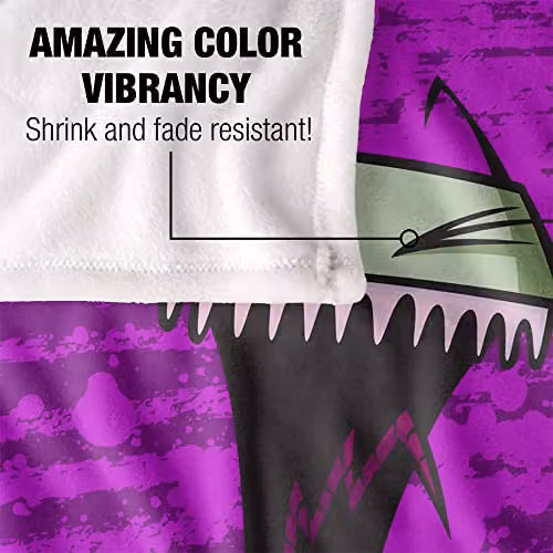 LOGOVISION Invader Zim Scream Silky Touch Super Soft Fleece Throw Blanket, White, W/D/H: 152 x 127 x 1 cm – 3