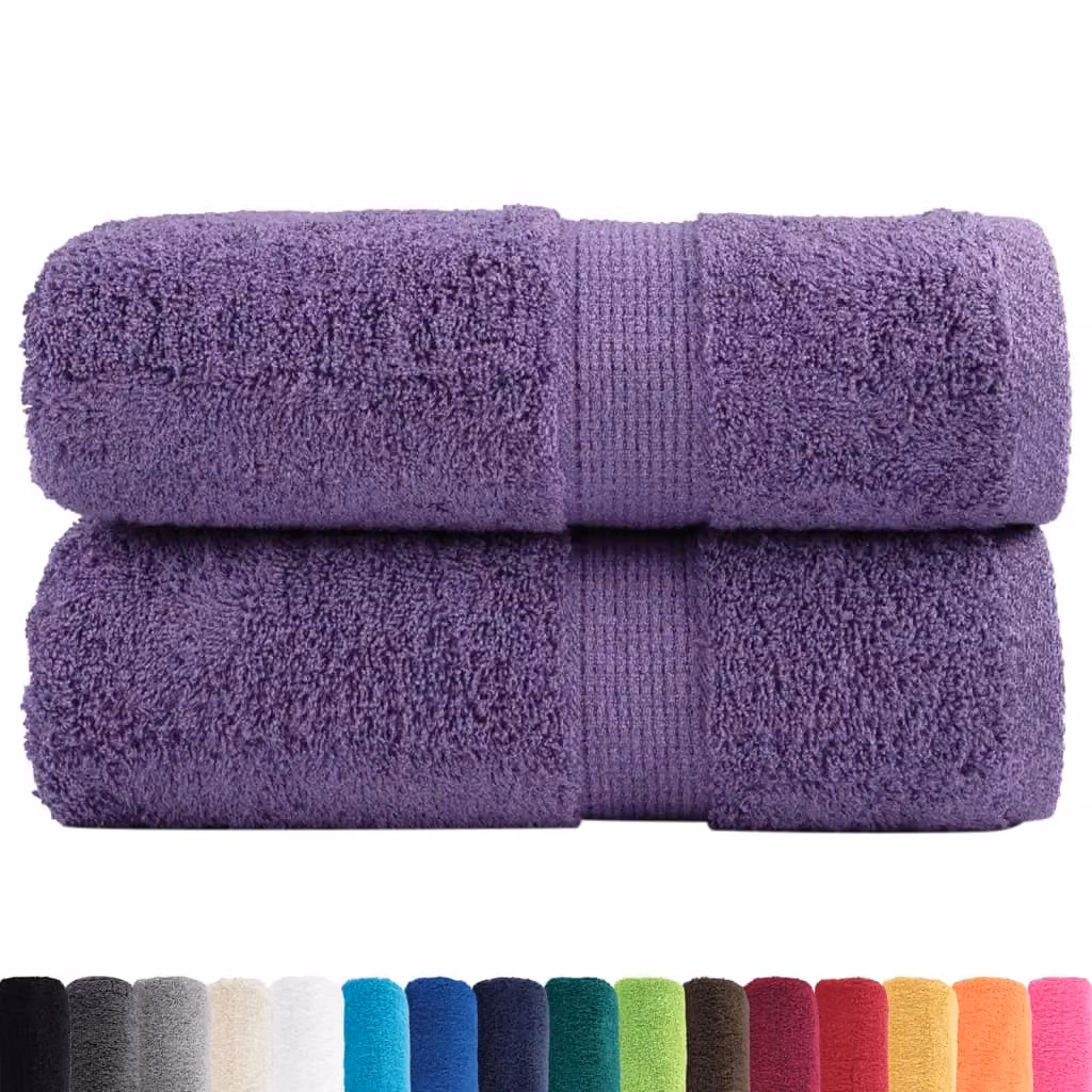 Berkfield Home SOLUND Premium Cotton Terry Guest Towels, 2 Pack, Purple, W: 30 cm, H: 50 cm, 600 gsm – 2