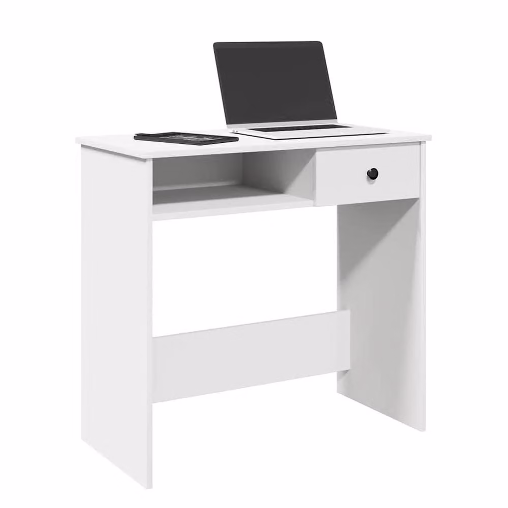 Berkfield Home White Writing Desk in Engineered Wood, W/D/H: 80 x 40 x 75 cm – 2