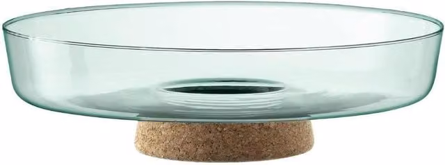 LSA Canopy Glass Planting Bowl with Cork Stem in Clear