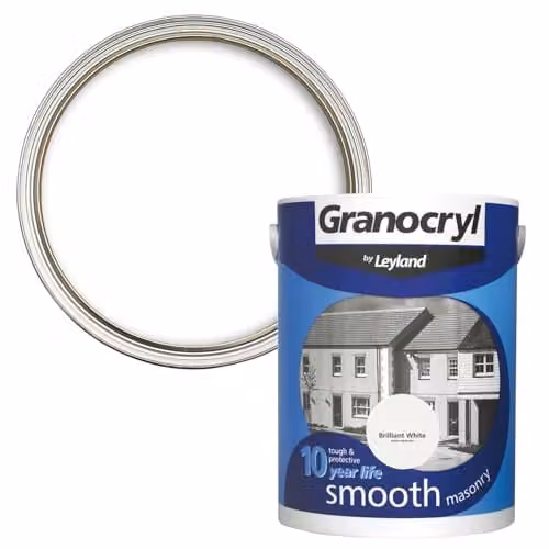 Leyland Granocryl Exterior Smooth Masonry Paint, White, 2.5L – 1