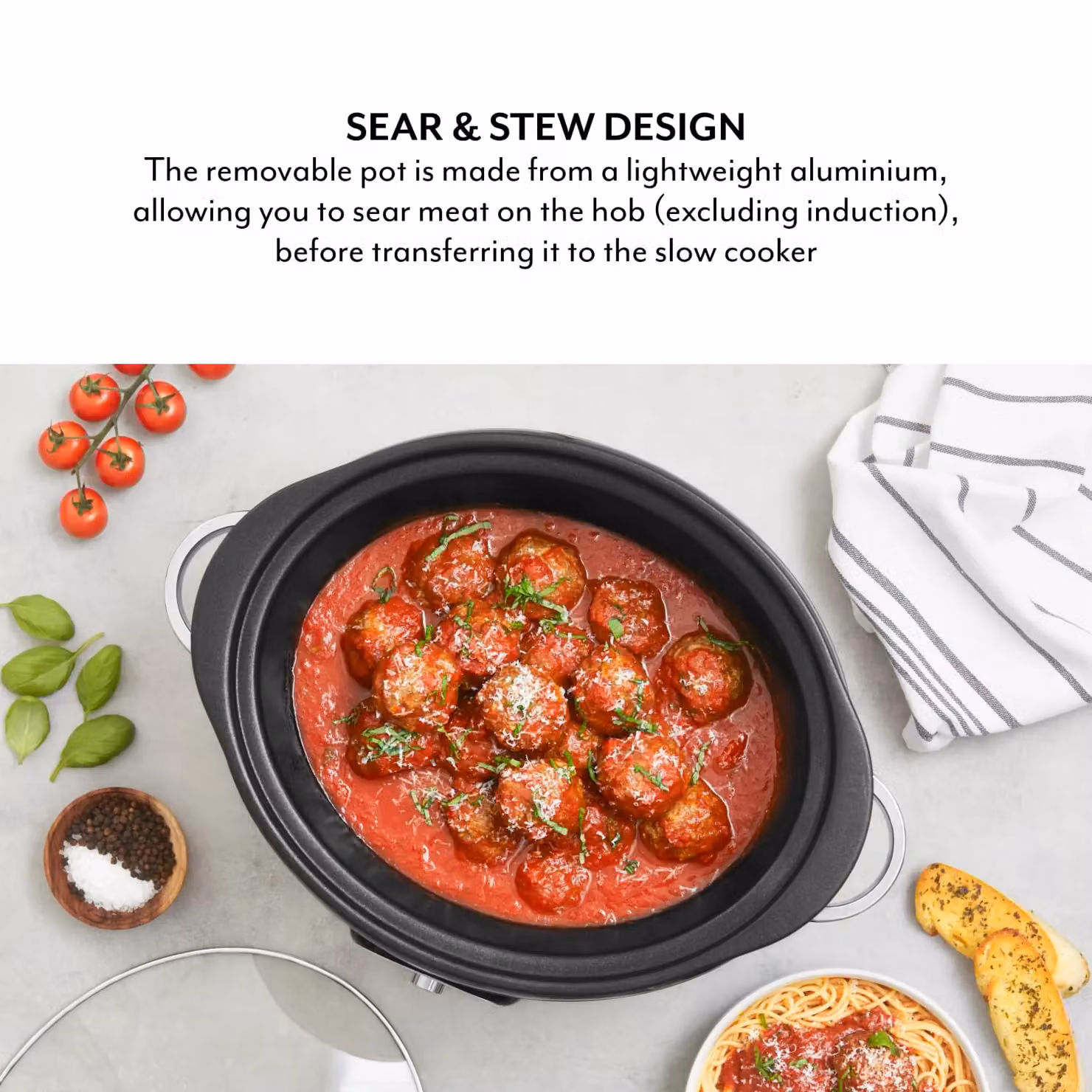 Tower Core Slow Cooker, 6.5L, 320W, Black – 4