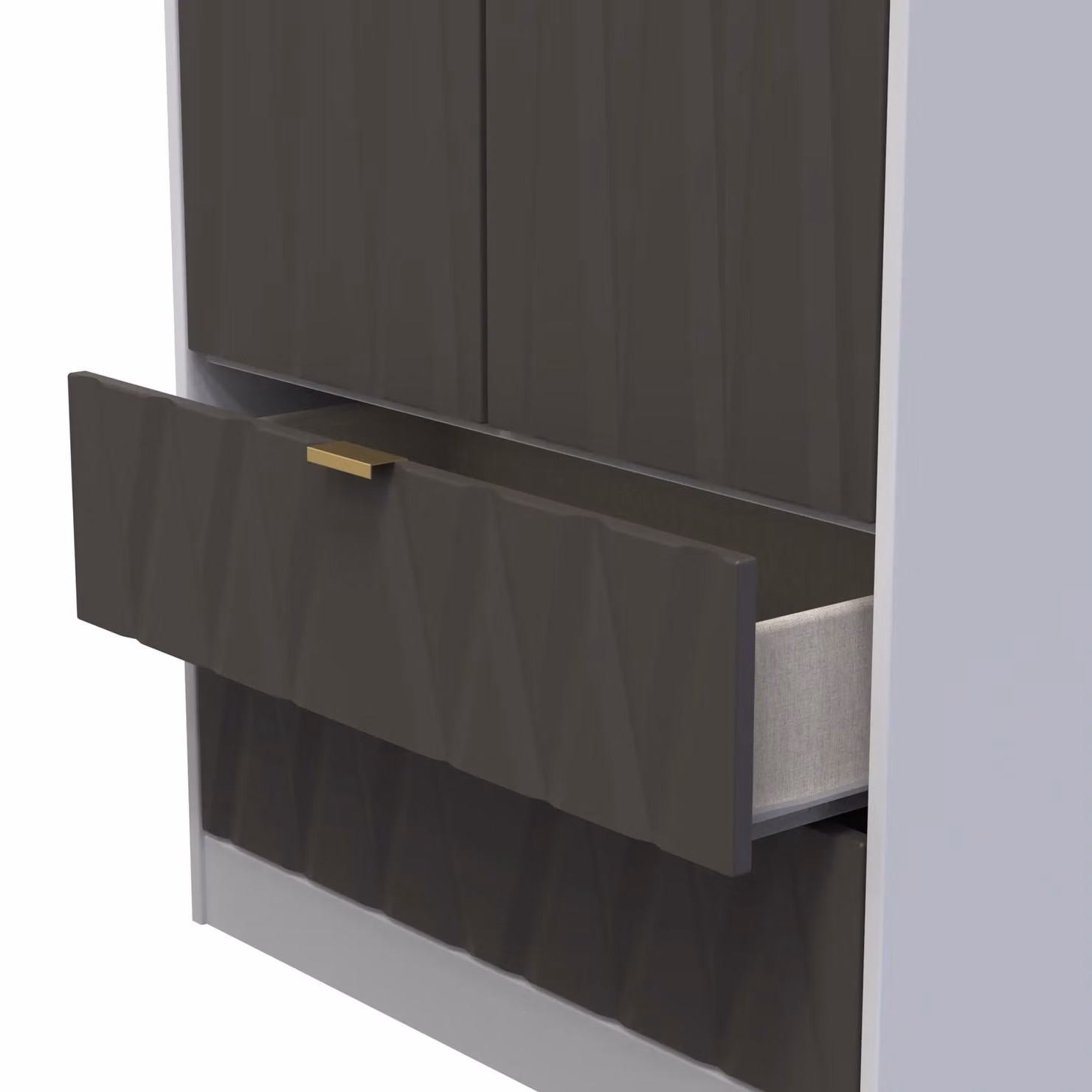 Ready Assembled 2 U Dallas 2 Door 2 Drawer Wardrobe in Dark Grey – 3