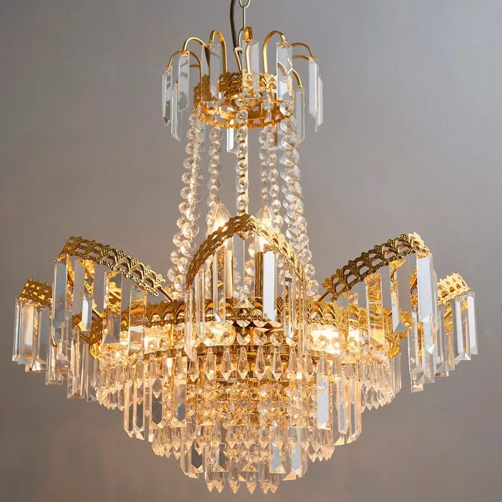 Loops 9-Light Gold and Transparent Glass Hanging Ceiling Pendant Chandelier – 2