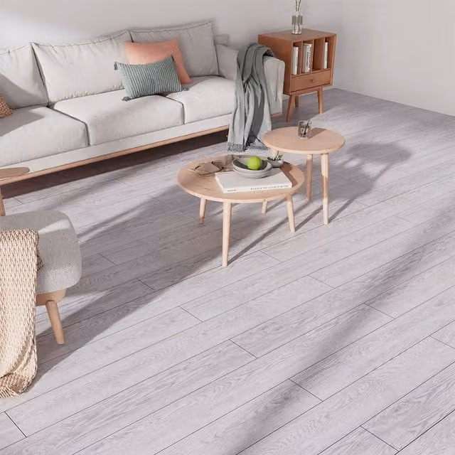 Lifeideas Rigid SPC Wood Look Vinyl Flooring Plank in White Scandinavian Style