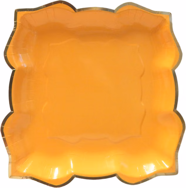 Lotus Large Orange Solid Dinner Party Plates