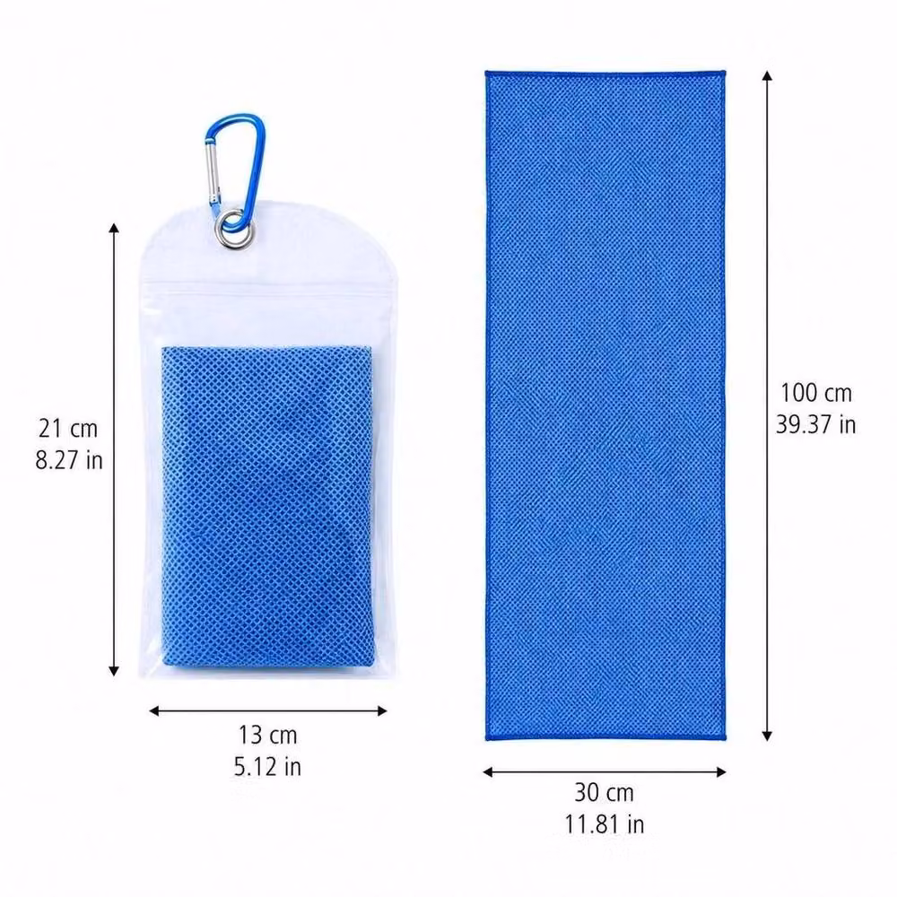 FLAVORA 4 Piece Microfibre Cooling Towels for Workout and Yoga, Multicolour and Blue, Bath Sheet Size – 3