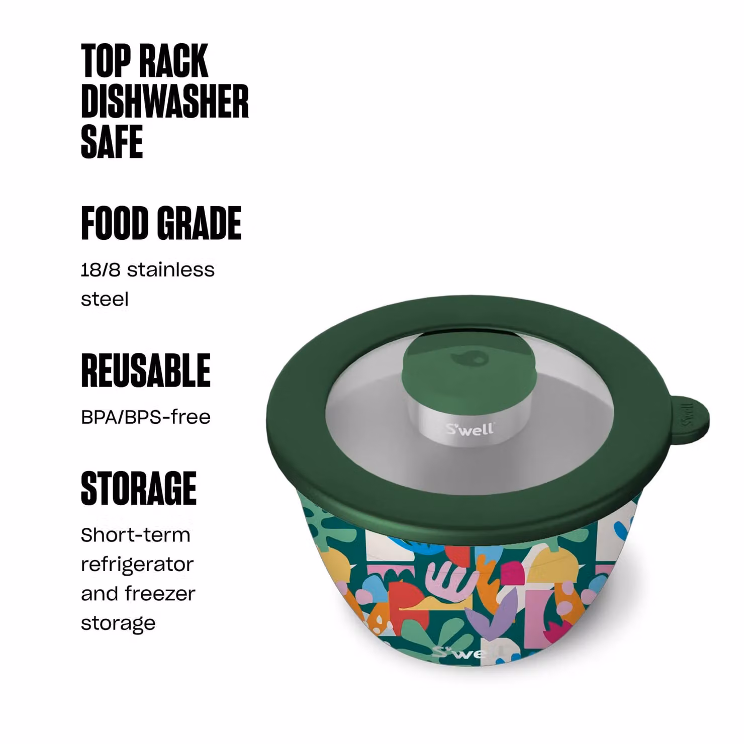 S'well Paper Cutouts Stainless Steel Salad Bowl Kit, 1.9 l, Multicolour – 4