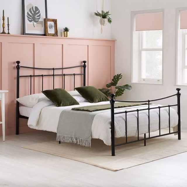 Birlea Emily Black Lacquered Metal Bed Frame, W/D/H: 90 x 190 cm – 1