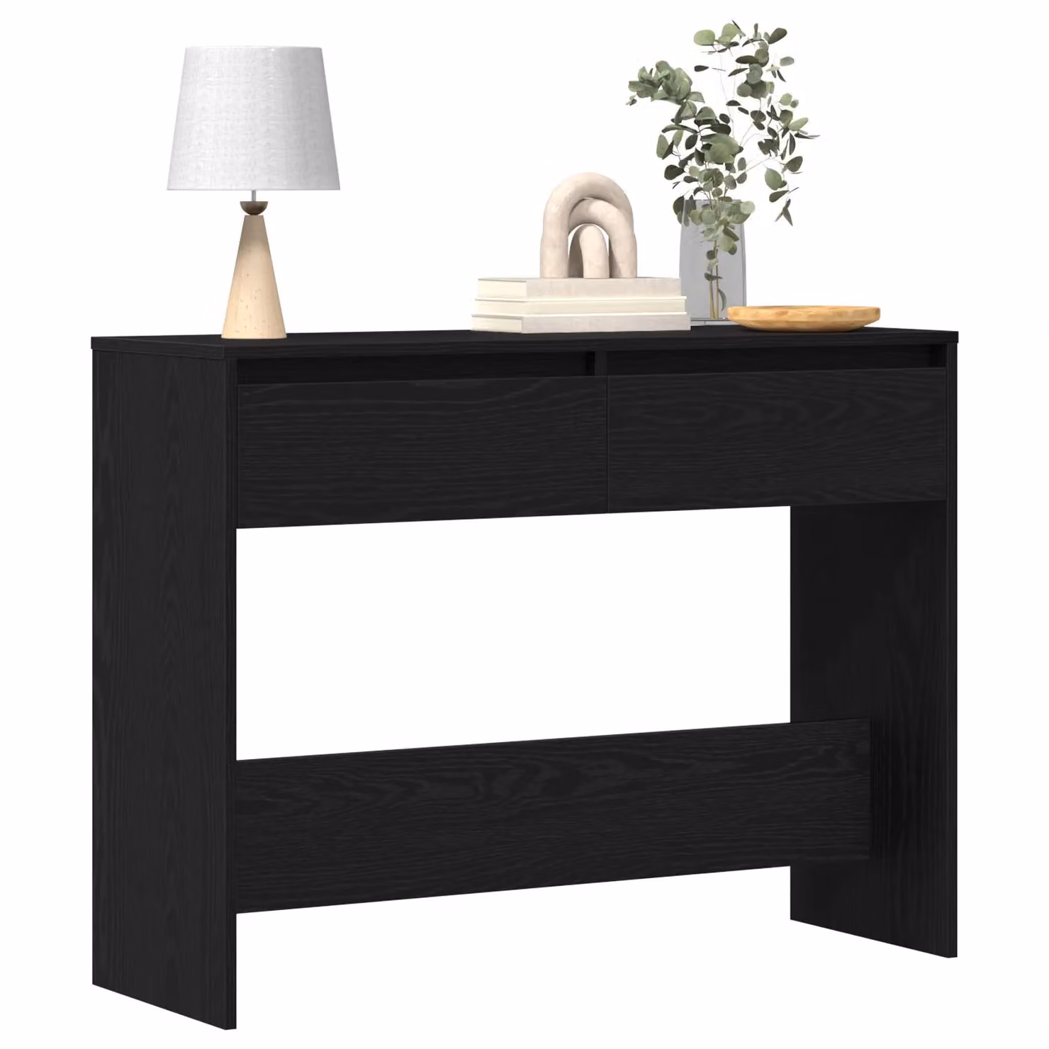 Berkfield Home Black Oak Console Table, W/D/H: 100 x 35 x 76.5 cm – 3