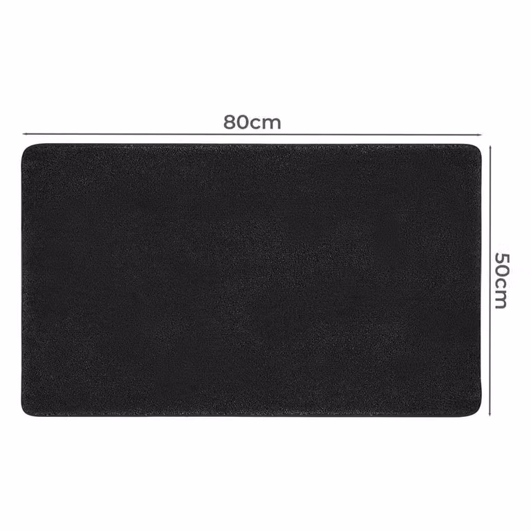KORVIXA Non-Slip Round Door Mat in Black, Diameter: 100 cm