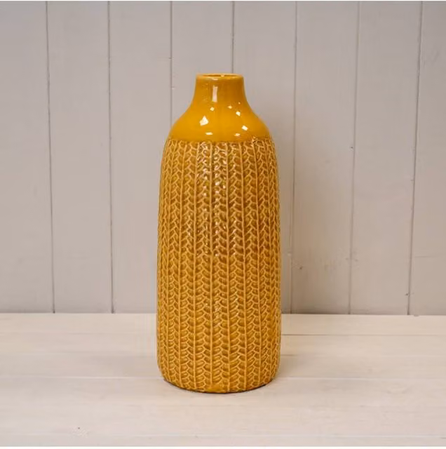 KDMD Classic Yellow Ceramic Tabletop Vase