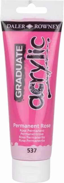 Daler Rowney Graduate Acrylic Paint, Permanent Rose, 120ml