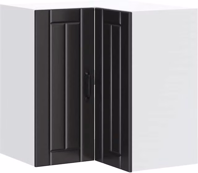 Berkfield Home Lucca Black Wall Mounted Kitchen Corner Cabinet in Matt MDF – 1