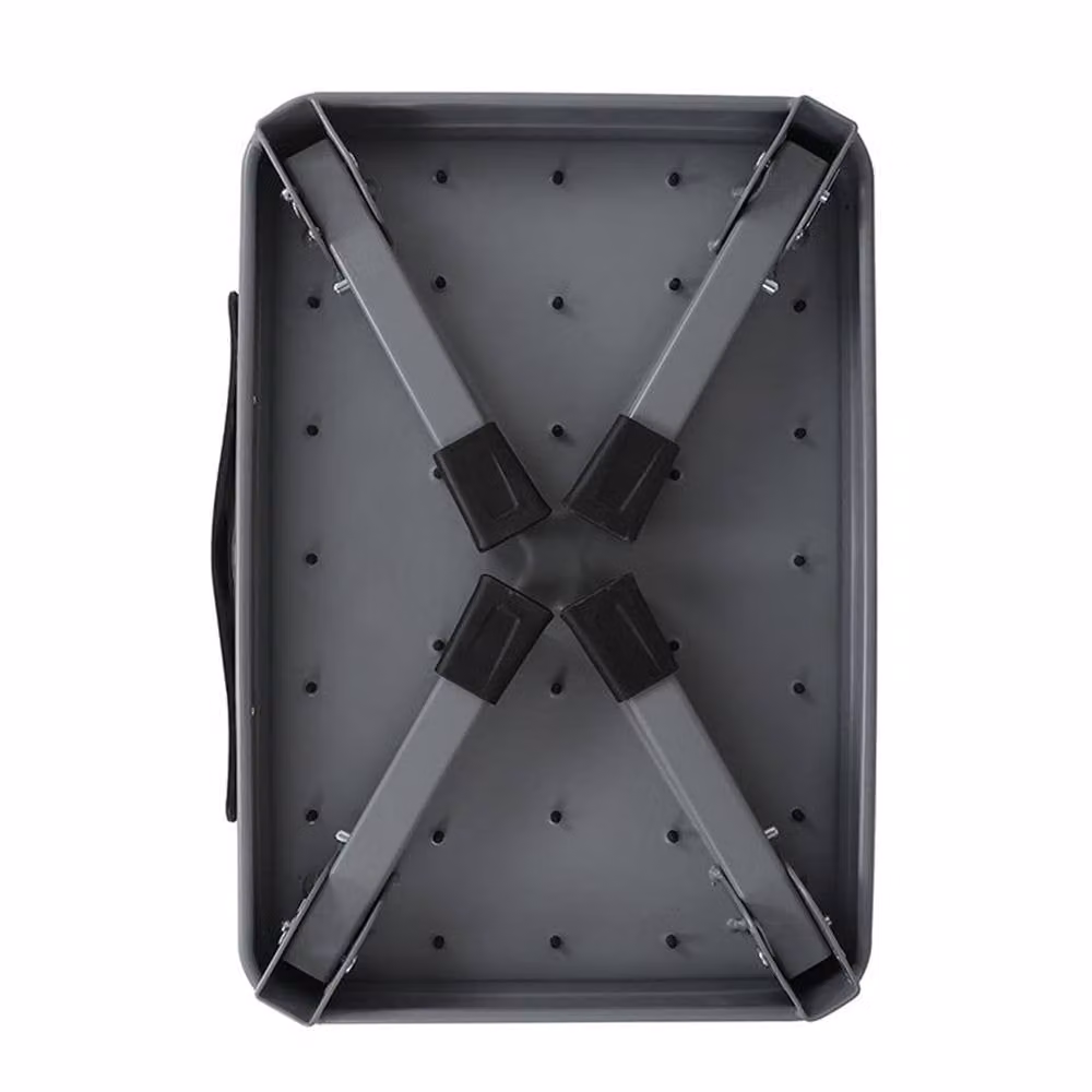 PAWNORA Grey Metal Folding Step Stool for Home and Kitchen with 150kg Capacity – 1