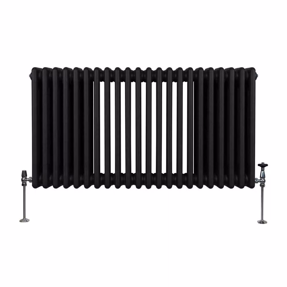 Monstershop Traditional 3 Column Steel Radiator, Black, W: 60.0 cm, H: 101.2 cm, D: 10.0 cm – 2