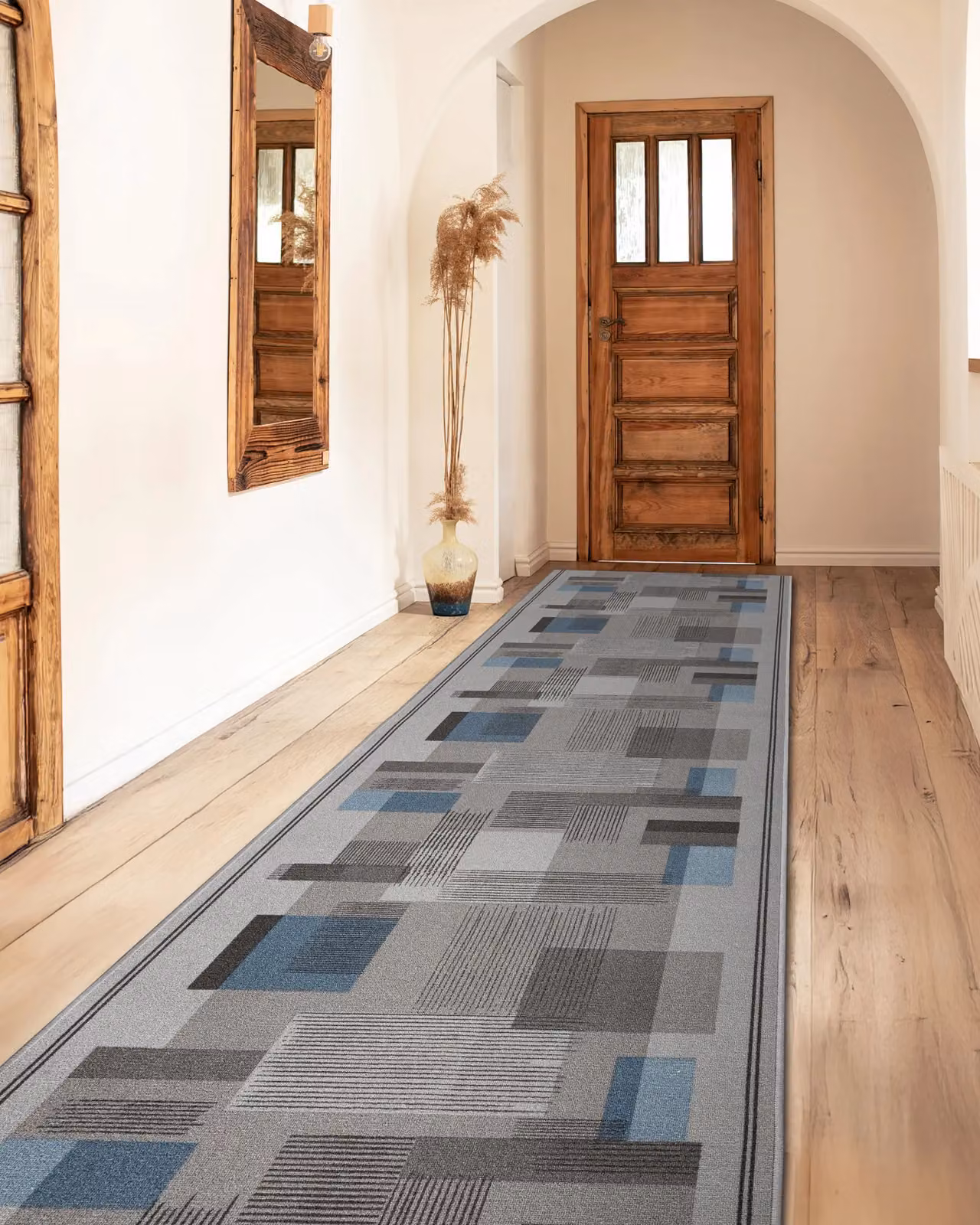 RugsX Listra Anti-Slip Striped Runner in Grey, W/D/H: 67 x 380 cm – 3