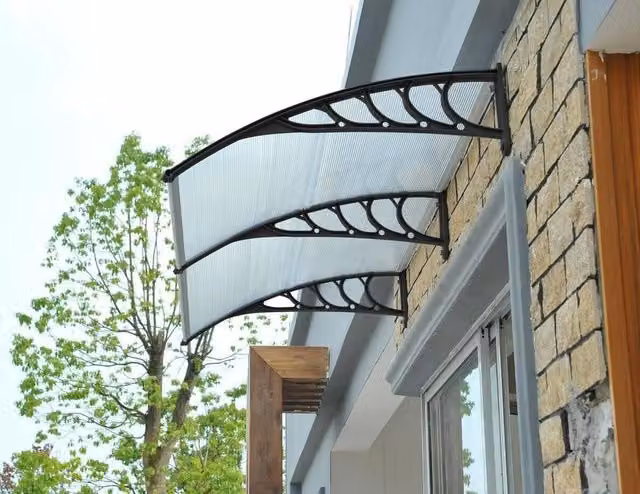 Gr8 Garden Clear Polycarbonate Lean-To Porch Canopy Awning, W: 240 cm, D: 80 cm – 1