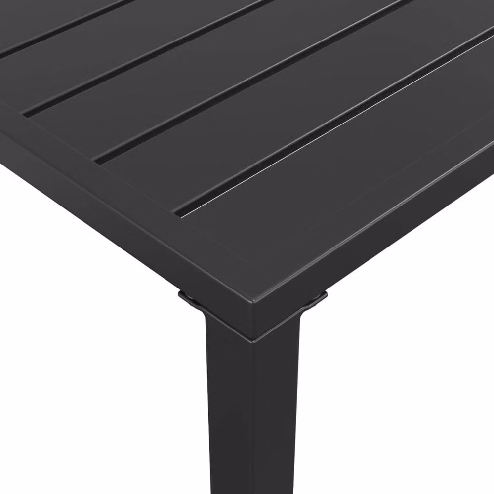 Berkfield Home Modern Garden Dining Table in Anthracite and Black Steel, W/D/H: 110 x 54 x 70 cm – 4