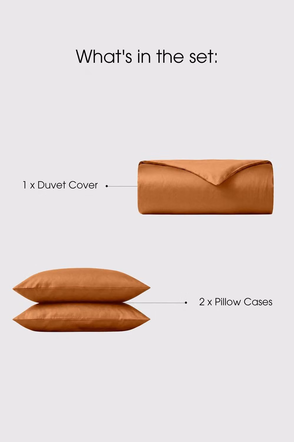 Bedable Super King 100% Cotton Sateen Duvet Cover Set in Terracotta with Pillowcases (Duvet Cover: 200 x 200 cm, Pillowcase: 50 x 90 cm) – 4