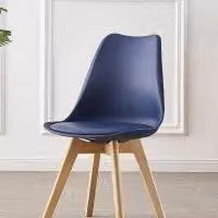 Life Interiors Set of 6 Scandinavian Dining Chairs with Synthetic Leather Cushions and Solid Wood Legs in Blue – 3