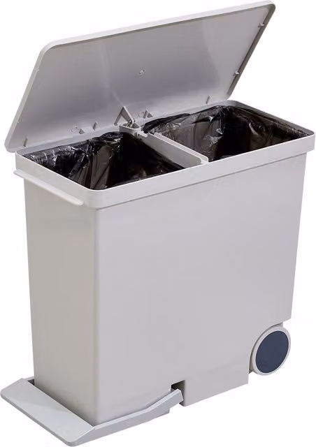 Living and Home 26L Foot-Operated Dry and Wet Separation Trash Bin with Lid, Grey