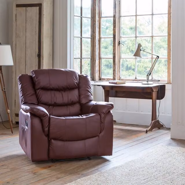 Artemis Home Almeira Reclining Armchair in Red Synthetic Leather