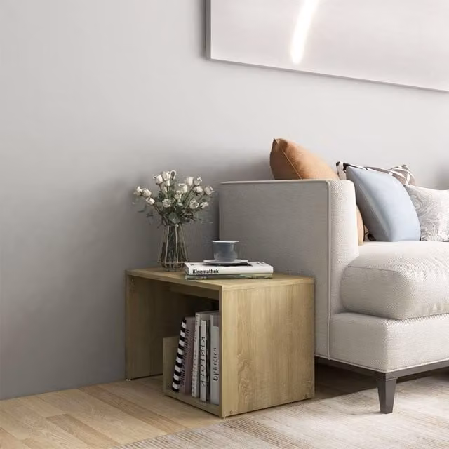 Berkfield Home Sonoma Oak Side Table in Brown, W: 59 cm, D: 36 cm, H: 38 cm