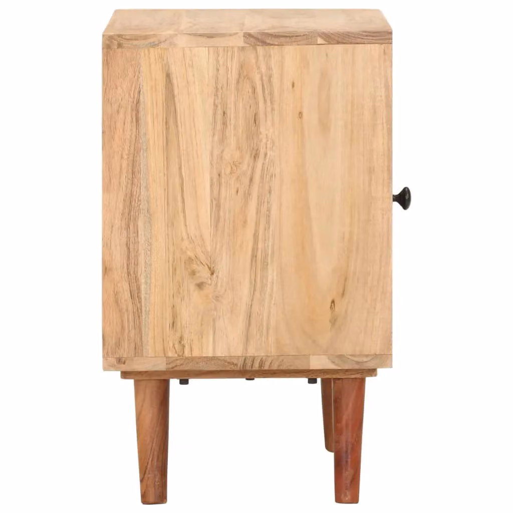 Berkfield Home Mid-Century Solid Acacia Wood Bedside Cabinet in Beige, W/D/H: 40 x 30 x 50 cm – 3