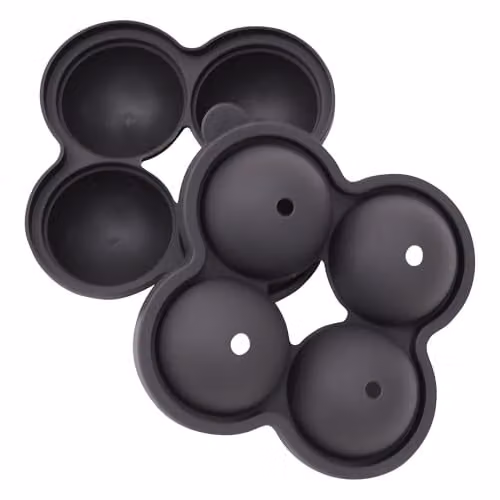 Libbi Lou Black Silicone Sphere and Ice Cube Tray Set