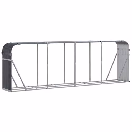 vidaXL Log Holder in Anthracite, W/D/H: 300 x 45 x 100 cm, Galvanised Steel – 1