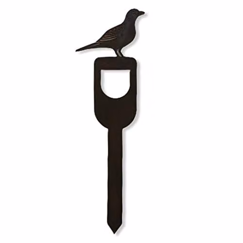 rwnorfolk Rusty Metal Blackbird on a Spade Garden Ornament in Black and Brown – 1