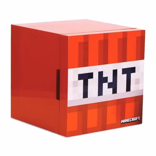Menkind Minecraft TNT Block Mini Fridge, Red and Multicolour, 6 Can Capacity