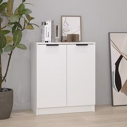 vidaXL White Minimalist Sideboard and Home Organiser in Engineered Wood – 2