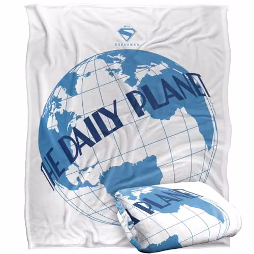 Warner Bros. Superman 2025 The Daily Planet Silky Touch Super Soft Fleece Throw Blanket, Multicolour, W: 152 cm, D: 127 cm